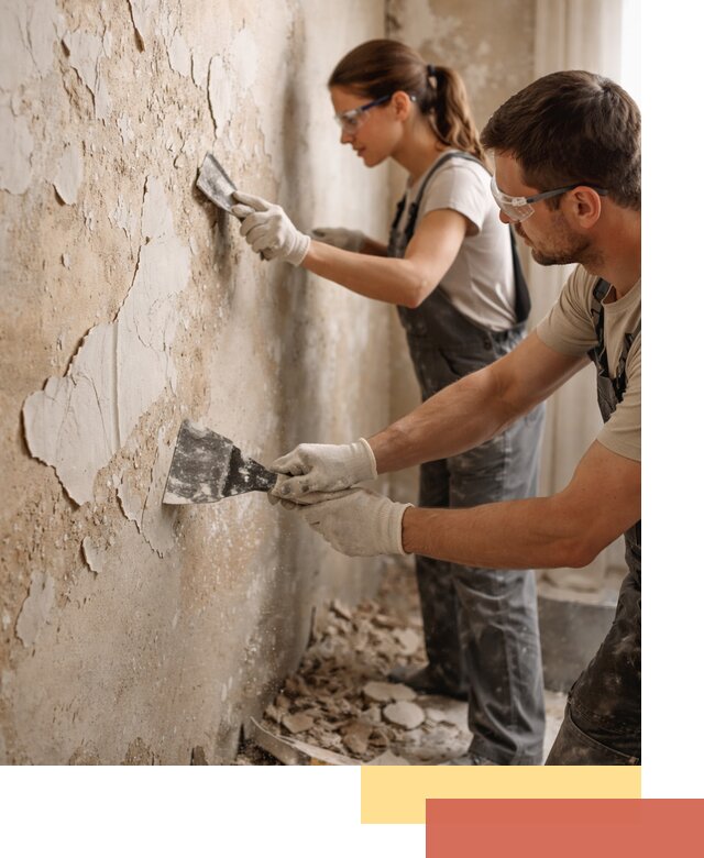 Снятие старой шпаклевки и подготовка поверхностей в Костроме