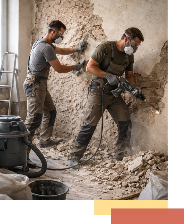 Демонтаж штукатурки со стен в Костроме быстро и аккуратно