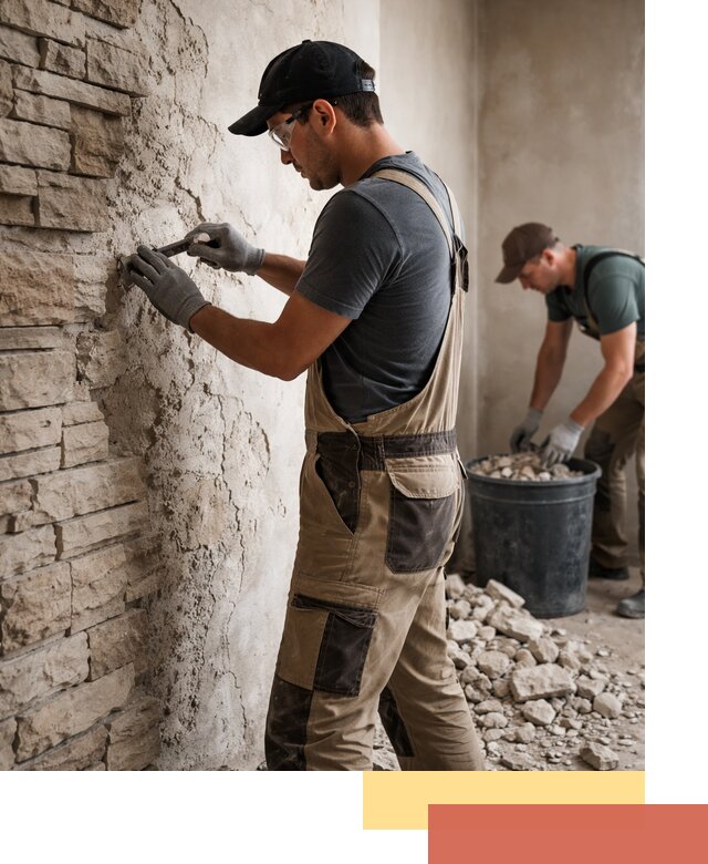 Демонтаж декоративного камня в Костроме профессионально и безопасно