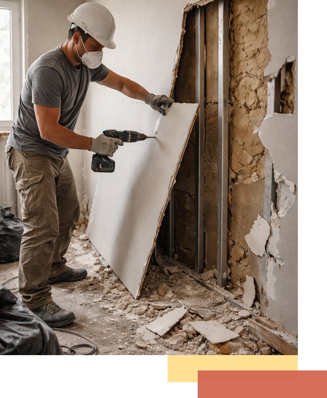 Демонтаж гипсокартона со стен в Костроме качественно и быстро