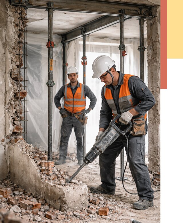 Снос несущих стен в Костроме от 10464 руб. — демонтаж несущей стены под ключ | ОТДЕЛОЧНИК-Кст