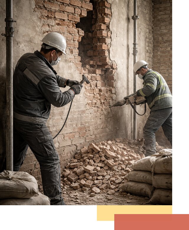 Демонтаж кирпичных стен в Костроме быстро и безопасно