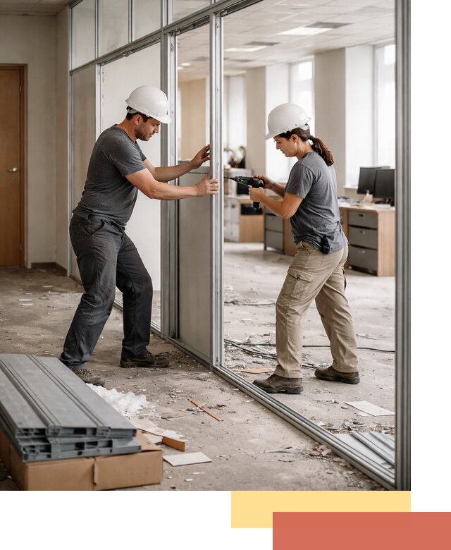 Демонтаж алюминиевых перегородок в Костроме быстро и аккуратно