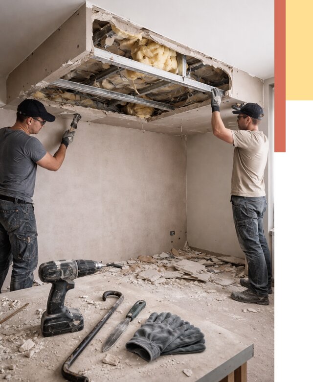 Демонтаж короба из гипсокартона в Костроме от 1552 руб. — быстро и недорого | ОТДЕЛОЧНИК-Кст