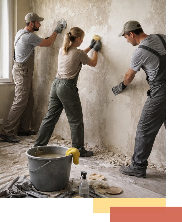 Очистка стен от клея и грунтовки в Костроме качественно и быстро