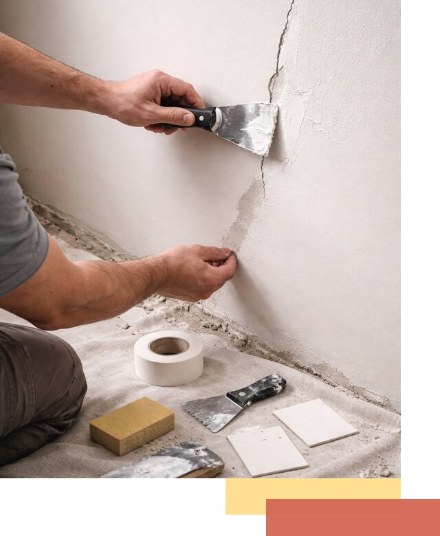 Заделка трещин и сколов в стенах и потолках в Костроме