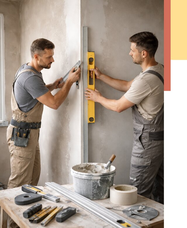 Выведение углов стен в Костроме от 1889 руб. быстро и недорого | ОТДЕЛОЧНИК-Кст