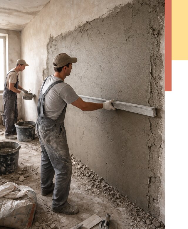 Цементная штукатурка стен в Костроме от 4594 руб/м2 — быстро и недорого | ОТДЕЛОЧНИК-Кст