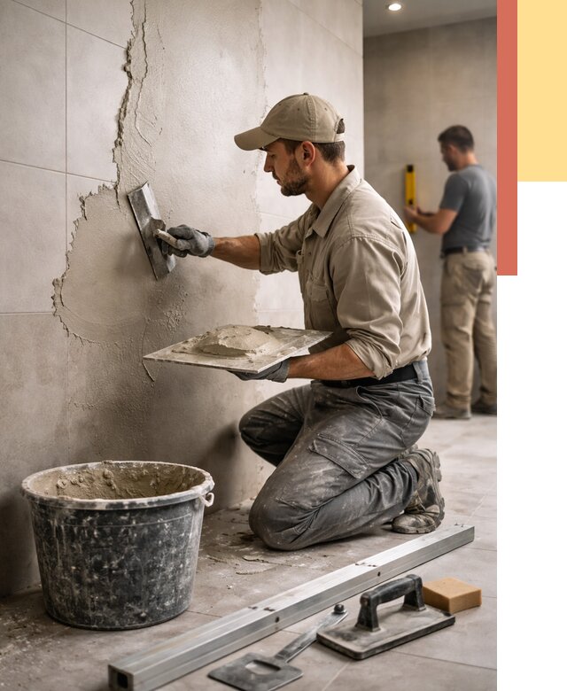 Штукатурка стен в ванной в Костроме от 4594 руб./м² — выравнивание под ключ | ОТДЕЛОЧНИК-Кст