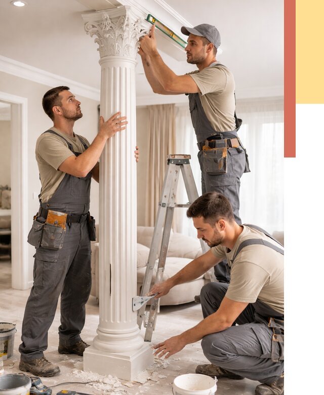 Установка декоративных колонн в Костроме от 12251 руб. под ключ | ОТДЕЛОЧНИК-Кст