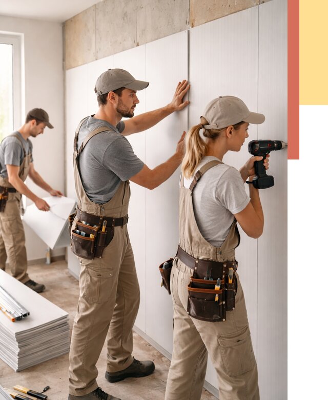 Монтаж ПВХ панелей на стены в Костроме от 459 руб/м2 — быстро и недорого | ОТДЕЛОЧНИК-Кст