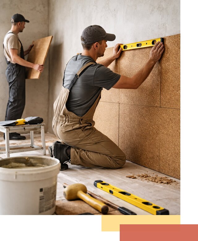 Монтаж пробковых панелей на стены в Костроме быстро и качественно