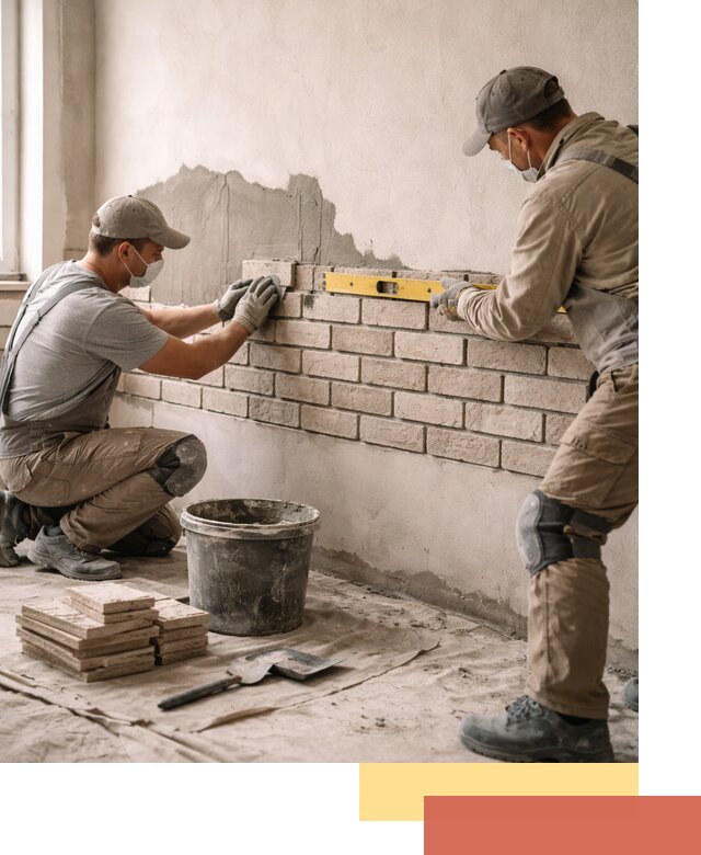 Монтаж декоративного кирпича профессионально в Костроме