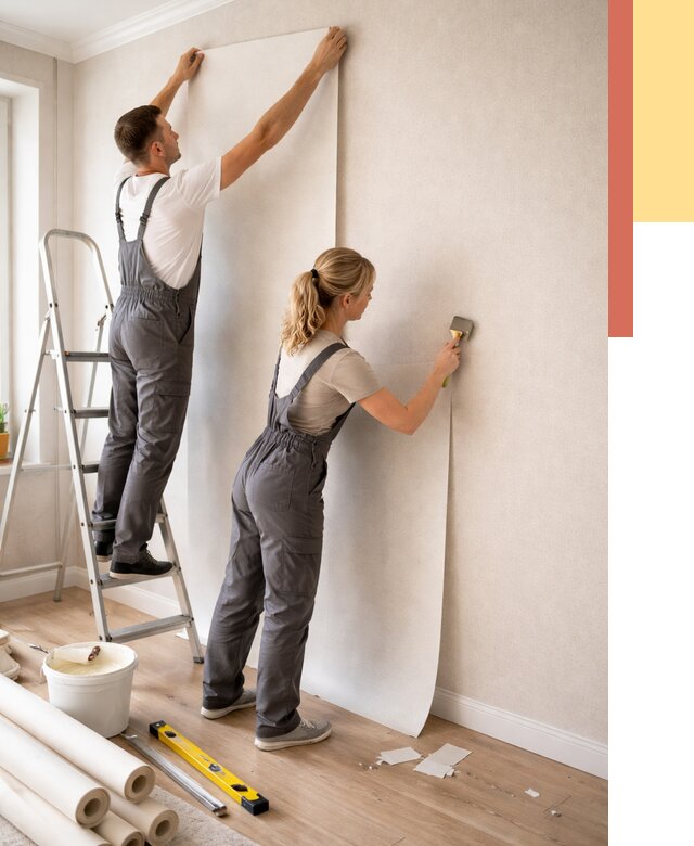 Поклейка флизелиновых обоев в Костроме от 6125 руб. | Быстро и недорого — ОТДЕЛОЧНИК-Кст