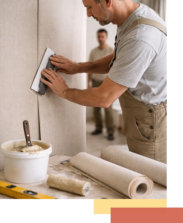 Поклейка текстильных обоев в Костроме профессионально и аккуратно