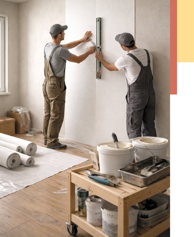 Поклейка стеклообоев в Костроме от 6636 руб. за м2 — быстро и недорого | ОТДЕЛОЧНИК-Кст