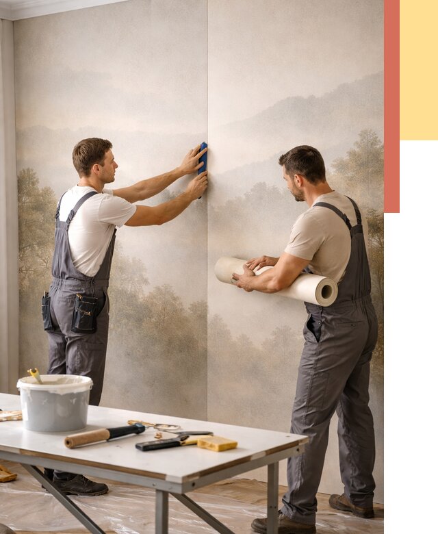 Поклейка фотообоев в Костроме от 8678 руб/м² — быстро и недорого | ОТДЕЛОЧНИК-Кст