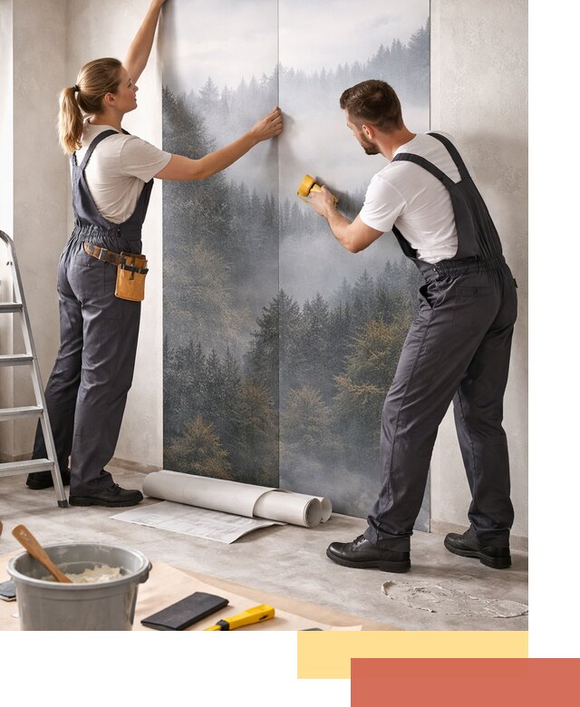 Поклейка фотообоев профессионально в Костроме под ключ