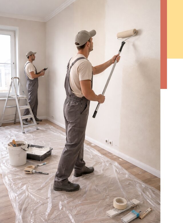 Покраска стен акриловой краской в Костроме от 3573 руб./м² — быстро и недорого | ОТДЕЛОЧНИК-Кст