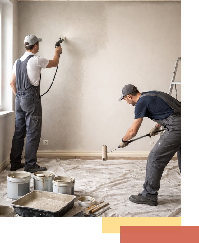 Покраска стен моющейся краской и защита поверхностей в Костроме