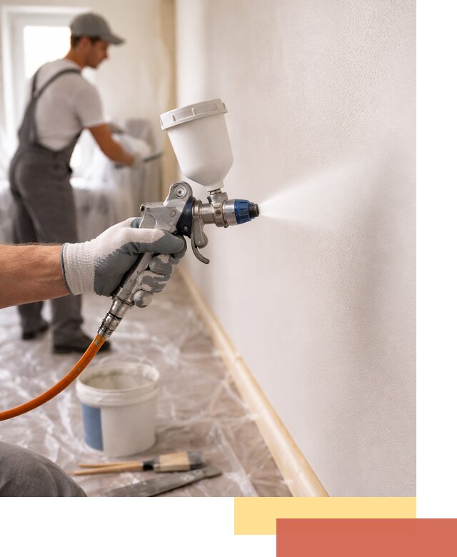 Покраска стен краскопультом в Костроме быстро и качественно