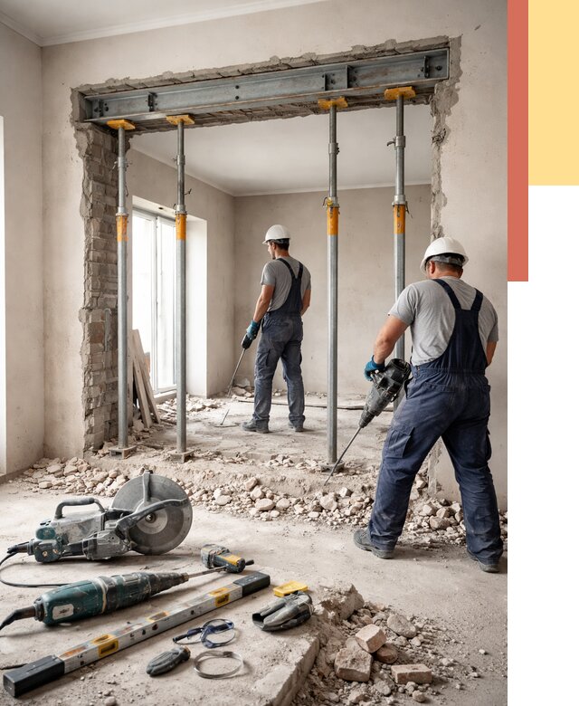 Прорезка проема в стене в Костроме от 4594 руб. — быстро и недорого | ОТДЕЛОЧНИК-Кст