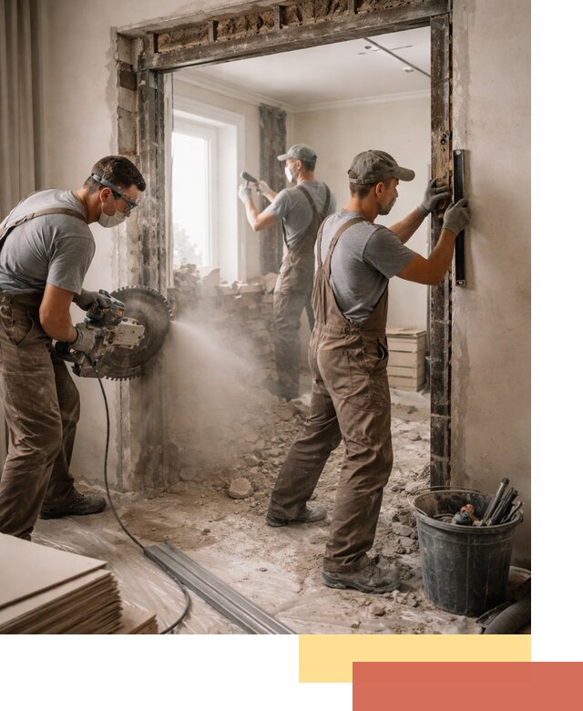 Расширение дверного проема под установку новой двери в Костроме