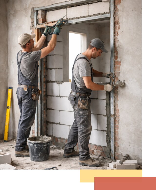 Закладка дверного проема под ключ в Костроме: демонтаж, монтаж, отделка