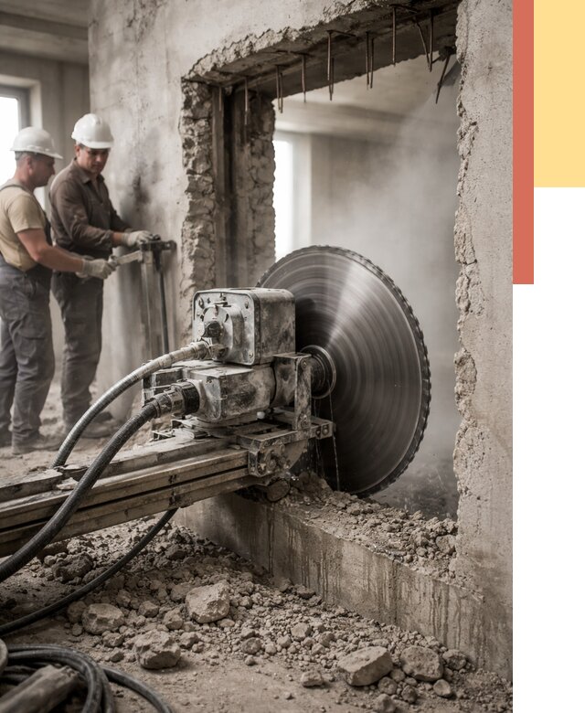 Алмазная резка проемов в Костроме от 4594 руб. быстро и недорого | ОТДЕЛОЧНИК-Кст