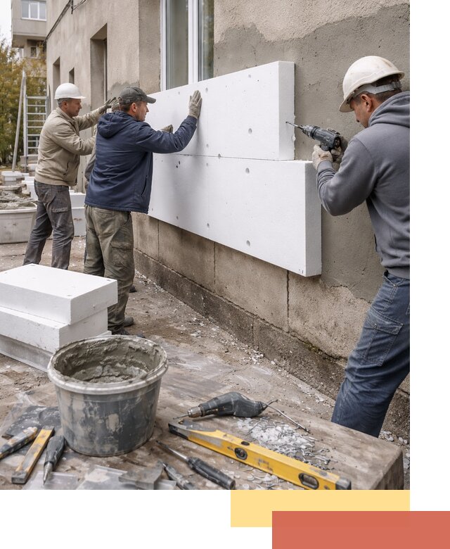 Утепление наружных стен пенопластом в Костроме