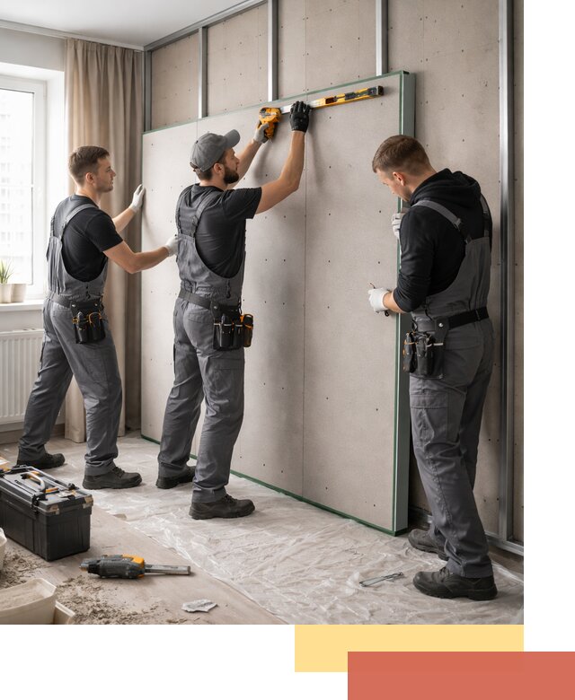 Шумоизоляция стен панелями ЗИПС в Костроме для жилых и коммерческих помещений