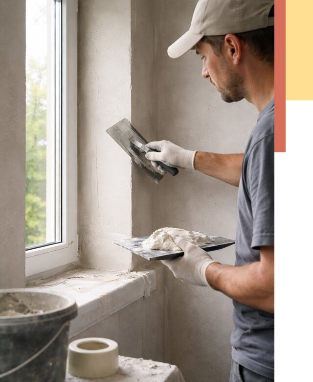 Штукатурка откосов в Костроме от 4594 руб/м² — услуги и выравнивание под ключ | ОТДЕЛОЧНИК-Кст