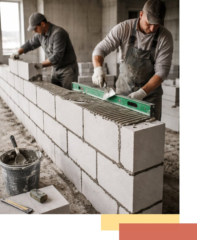 Кладка перегородок из газобетона в Костроме быстро и качественно