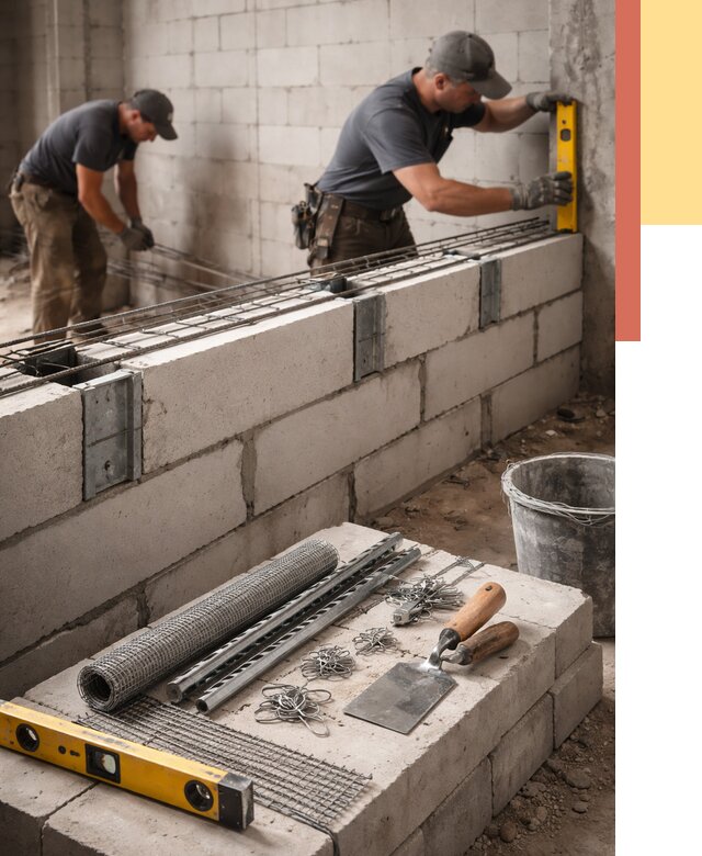 Армирование кладки перегородок в Костроме от 766 руб. под ключ | ОТДЕЛОЧНИК-Кст