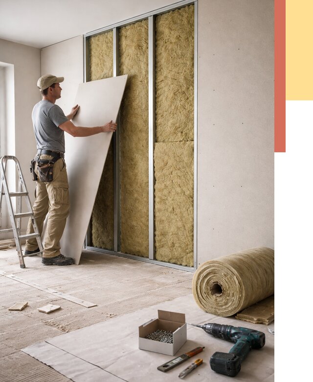 Перегородка из гипсокартона с шумоизоляцией в Костроме от 3185 руб. | ОТДЕЛОЧНИК-Кст