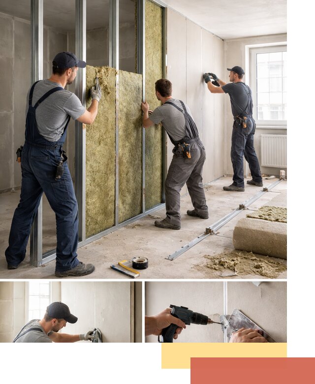 Перегородка из гипсокартона с шумоизоляцией в Костроме — монтаж под ключ