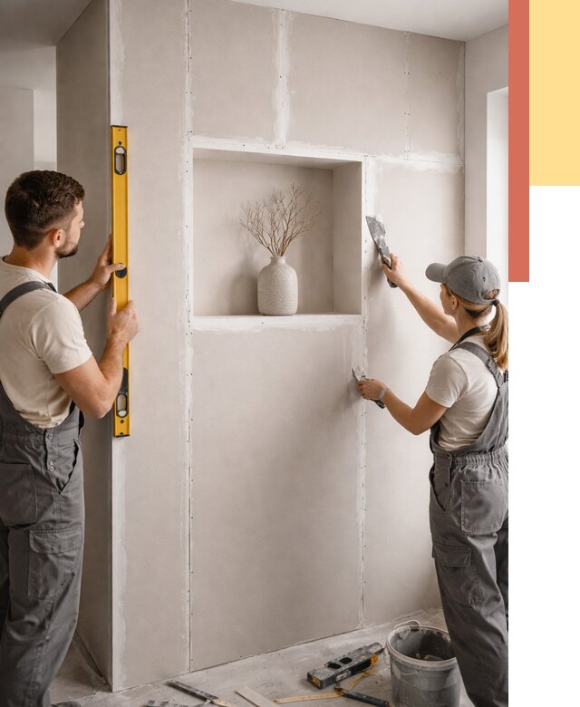 Перегородка из гипсокартона с нишей в Костроме от 3318 руб. под ключ | ОТДЕЛОЧНИК-Кст