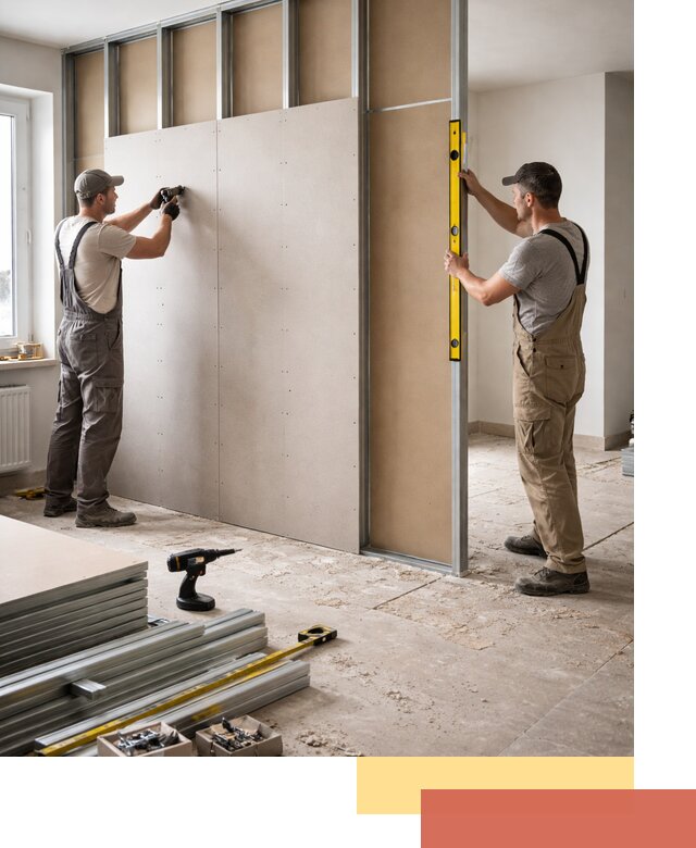 Зонирующая перегородка из гипсокартона под ключ в Костроме