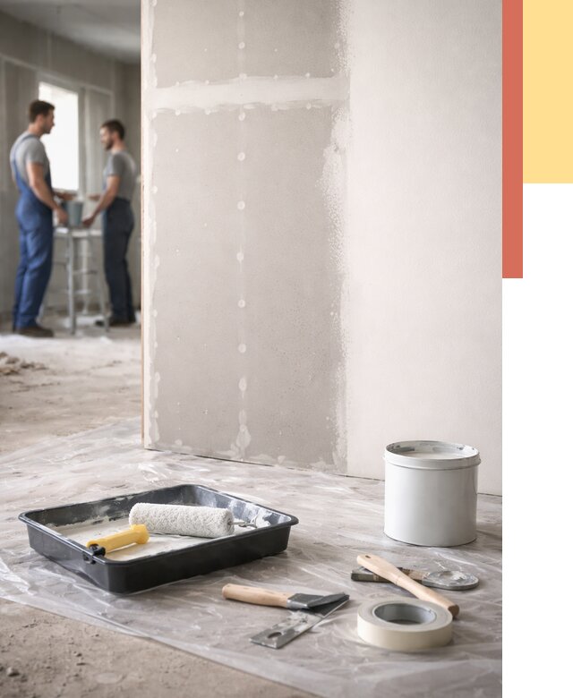 Покраска перегородок из гипсокартона в Костроме от 4594 руб. под ключ | ОТДЕЛОЧНИК-Кст