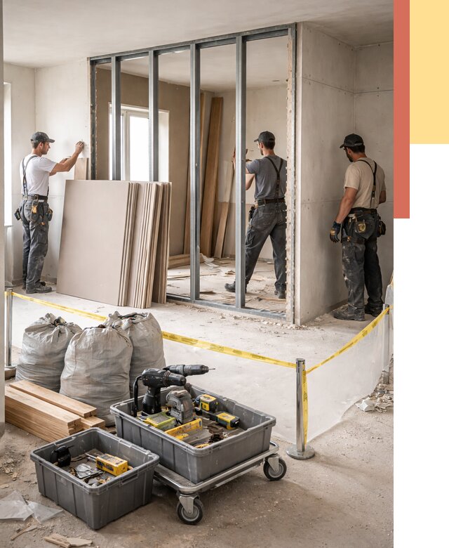 Перенос гипсокартонной перегородки в Костроме под ключ от 4594 руб. | Демонтаж и монтаж – ОТДЕЛОЧНИК-Кст