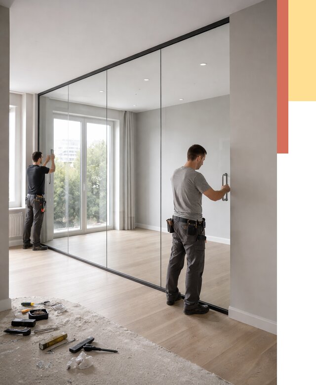 Изготовление стеклянных перегородок в Костроме от 12608 руб. под ключ | ОТДЕЛОЧНИК-Кст