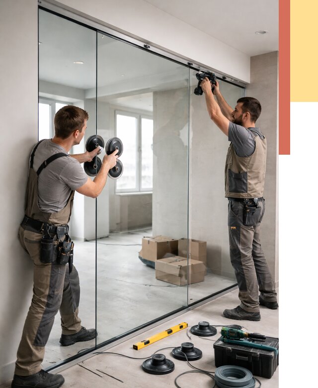 Монтаж стеклянных перегородок в Костроме от 6636 руб. | ОТДЕЛОЧНИК-Кст