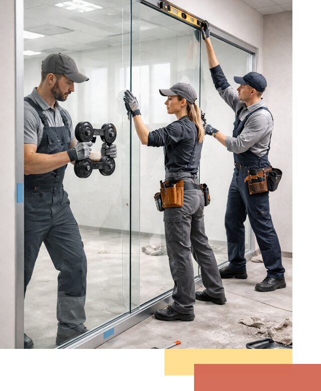 Профессиональный монтаж стеклянных перегородок в Костроме