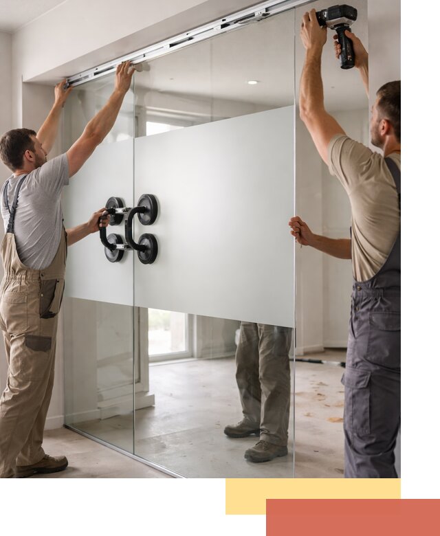 Матовые стеклянные перегородки под ключ в Костроме