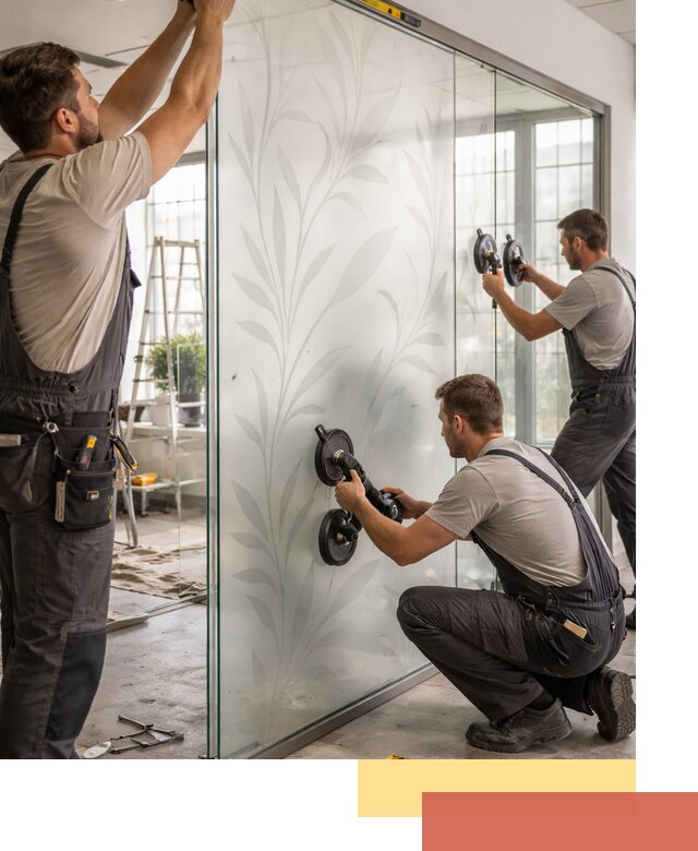 Стеклянные перегородки с рисунком на заказ в Костроме