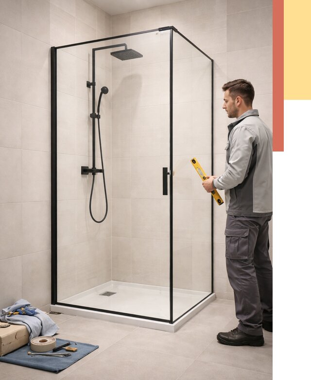 Стеклянные перегородки для душа в Костроме от 12761 руб. | Монтаж под ключ — ОТДЕЛОЧНИК-Кст