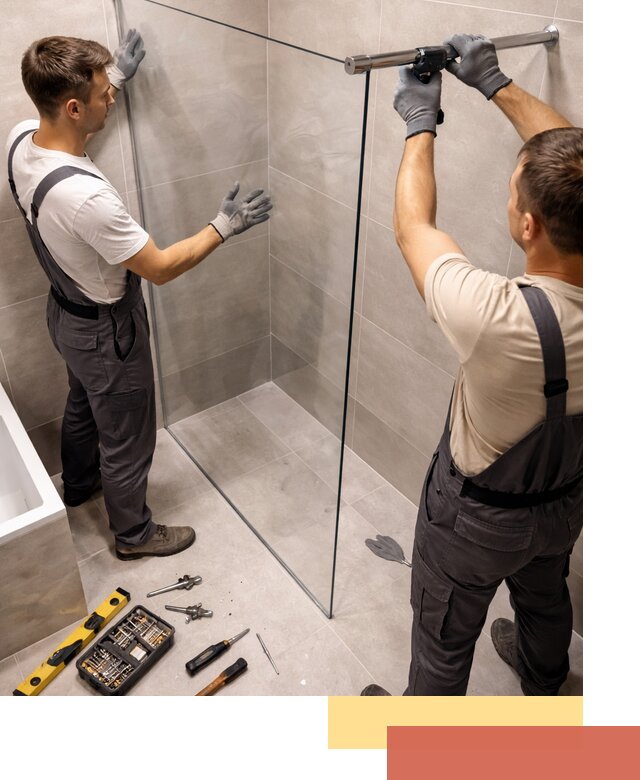 Стеклянные перегородки для душа в Костроме — изготовление и монтаж