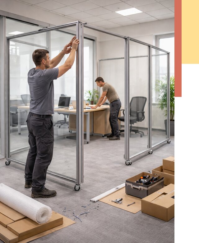 Мобильные офисные перегородки в Костроме от 12761 руб. — установка под ключ | ОТДЕЛОЧНИК-Кст