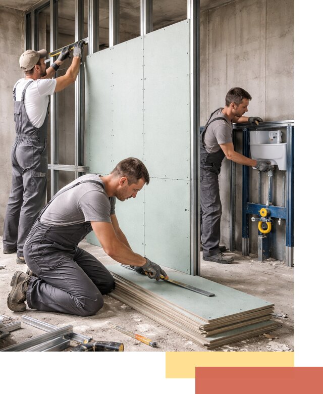 Монтаж и ремонт сантехнических перегородок в Костроме