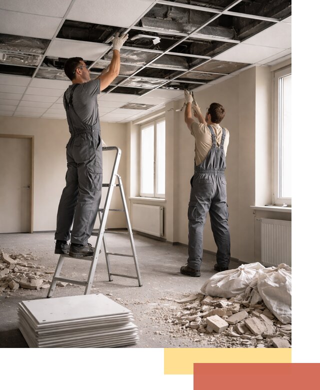 Демонтаж потолков Армстронг профессионально в Костроме